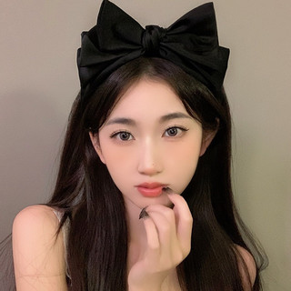 Bờm nơ lụa 2 màu đen đỏ