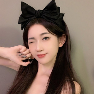 Bờm nơ lụa 2 màu đen đỏ