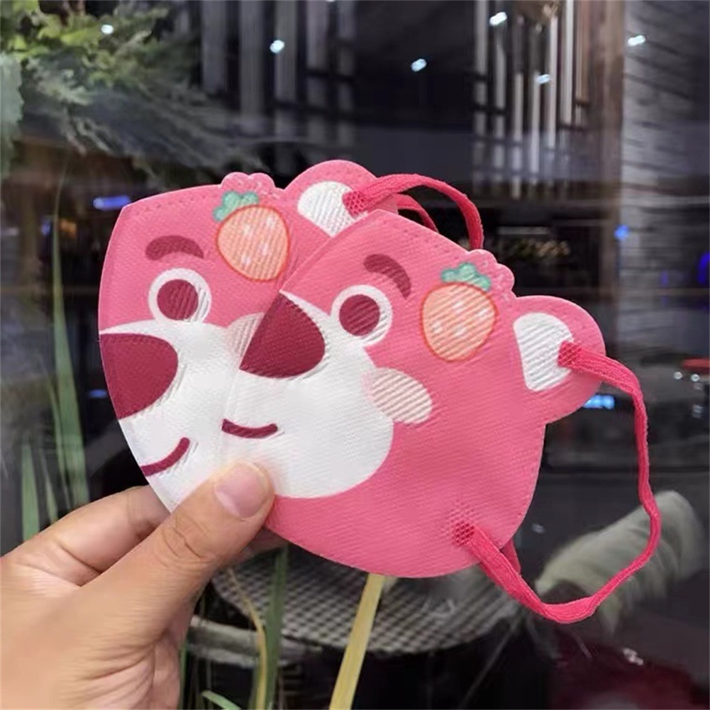 Sét 10 Khẩu Trang Gấu Dâu Cho Bé Khẩu Trang Hoạt Hình Cute Dễ Thương