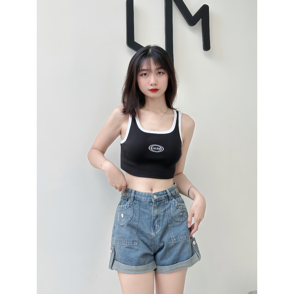 Áo Croptop hai dây bản to brand CALEM CLUB