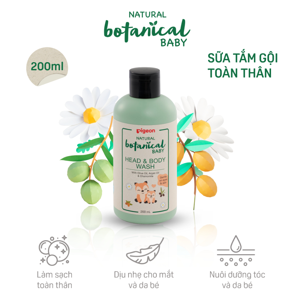 Sữa Tắm Gội Toàn Thân Cho Bé Natural Botanical 500ml  B8