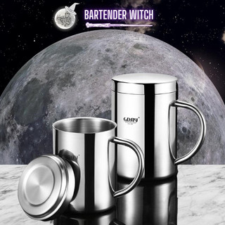Cốc inox cách nhiệt, có quai, có nắp, cứng bền, cách nhiệt, ca inox 304 cao cấp - bartender witch