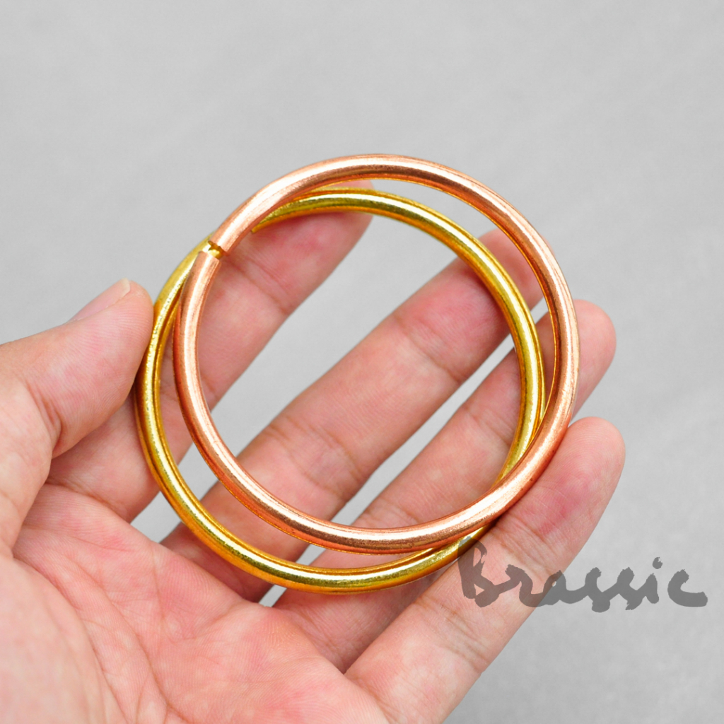 Vòng tay đồng nam nữ, kiềng đồng trơn vintage VT27, có hai loại đồng thau và đồng đỏ