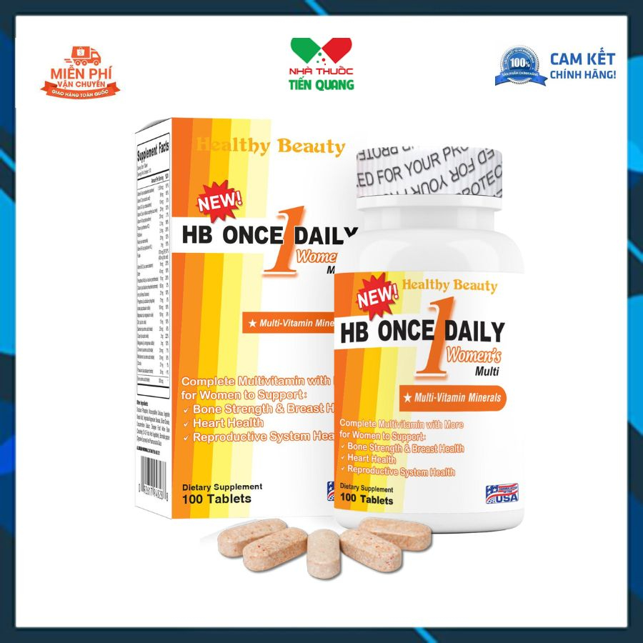 (Chính Hãng) Viên MultiVitamin Cho Phụ Nữ HB Once Daily Women's Multi Healthy Beauty-Bổ sung khoáng chất thiết yếu