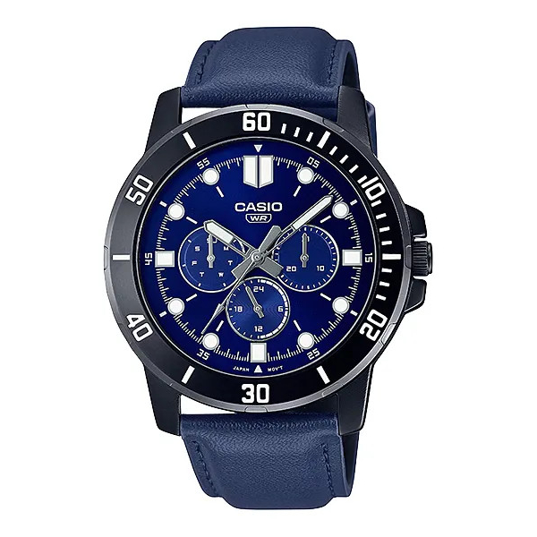 Đồng Hồ Quartz Nam Casio WATCHSTORE MTP-VD300BL-2EUDF Mặt Kính Khoáng 45mm, Dây Da Phong Cách Cổ Điển, Sang Trọng