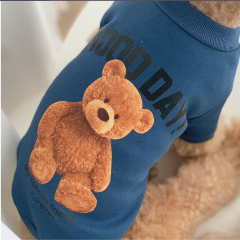 Áo Chó Mèo,Áo Nỉ Cho Chó Mèo, Quần Áo Thú Cưng Hình Gấu Teddy