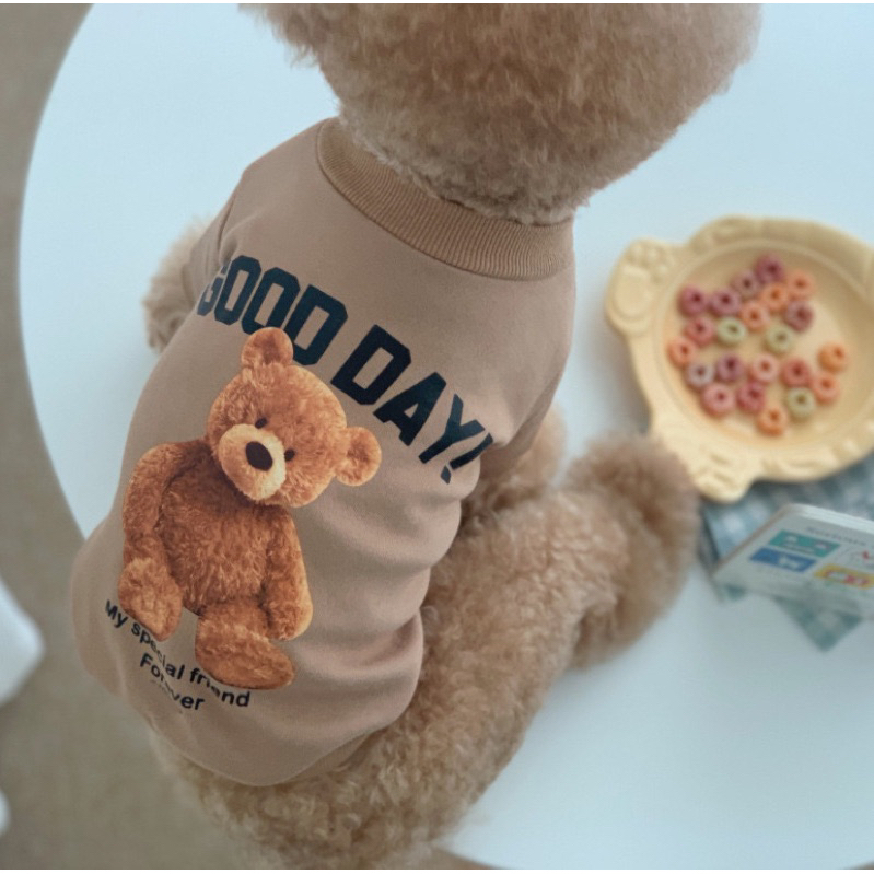 Áo Chó Mèo,Áo Nỉ Cho Chó Mèo, Quần Áo Thú Cưng Hình Gấu Teddy
