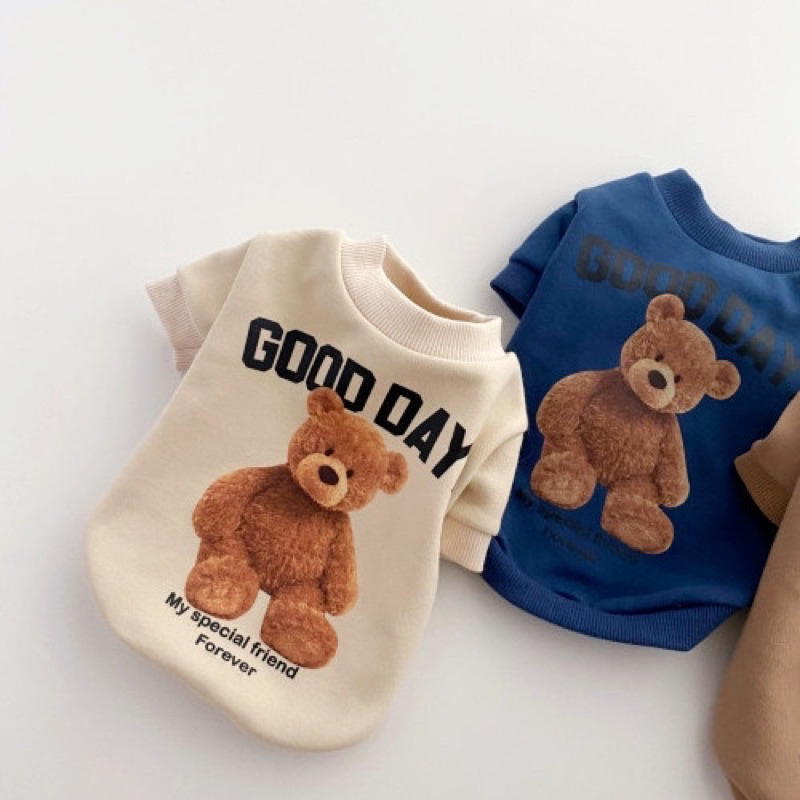 Áo Chó Mèo,Áo Nỉ Cho Chó Mèo, Quần Áo Thú Cưng Hình Gấu Teddy