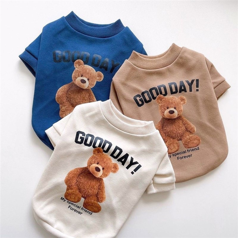 Áo Chó Mèo,Áo Nỉ Cho Chó Mèo, Quần Áo Thú Cưng Hình Gấu Teddy