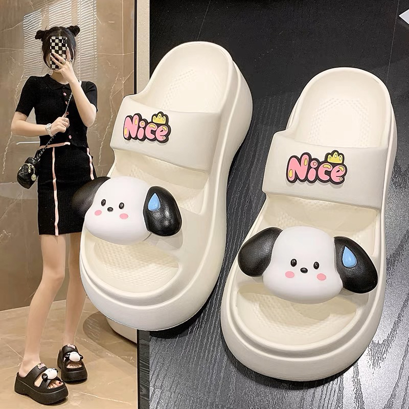 Dép Lê Nữ đế dày hình mặt cún dễ thương- TĂNG 1 SIZE