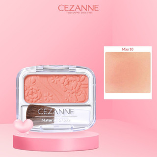Phấn má hồng cezanne natural cheek n nhật bản mềm mịn lâu trôi màu 10 cam nhạt 4g