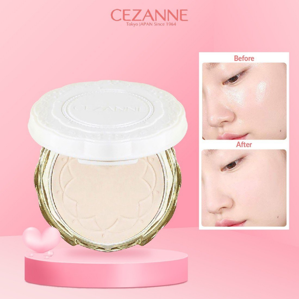 Phấn phủ kiềm dầu Cezanne UV Silk Cover Powder Nhật Bản siêu mịn chống thấm nước SPF 50 PA++++ 10g