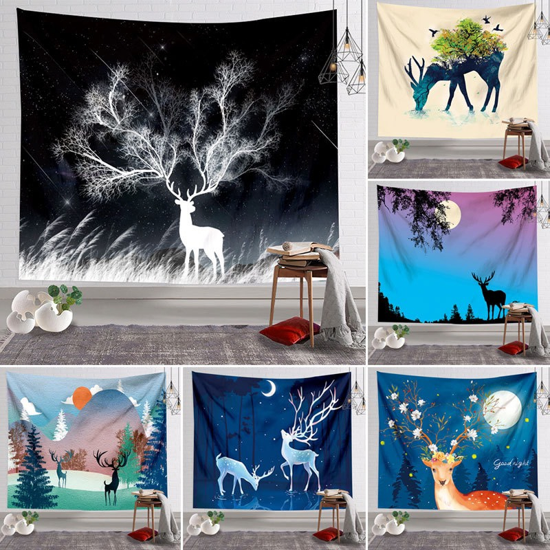 Tranh Vải Treo Tường Decor Phòng Ngủ Kích Thước 70x100cm, Rèm Cửa Sổ Trang Trí tặng kèm móc treo