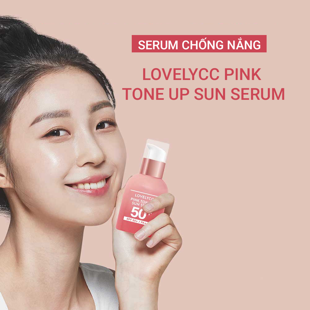 Serum Chống Nắng Nâng Tông  LOVELYCC Pink Tone-up Sun Serum SPF50+ PA+++ 30ML
