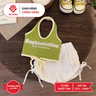 Set Áo Yếm Kèm Quần Đùi Rút Dây Mùa Hè BÉ CƯNG Dành Cho Bé Gái - 65C