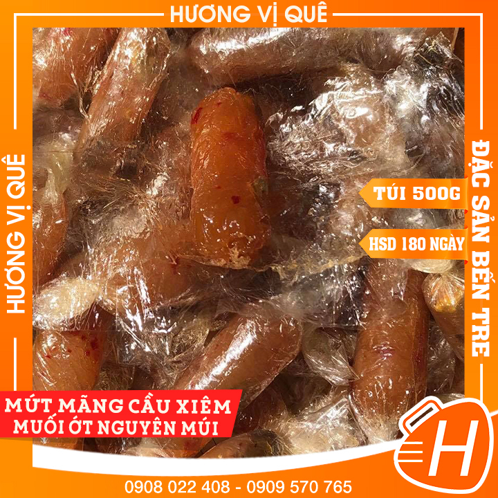 Mứt Mãng Cầu Xiêm Muối Ớt Nguyên Múi - Túi Zip 500g - Đặc Sản Bến Tre