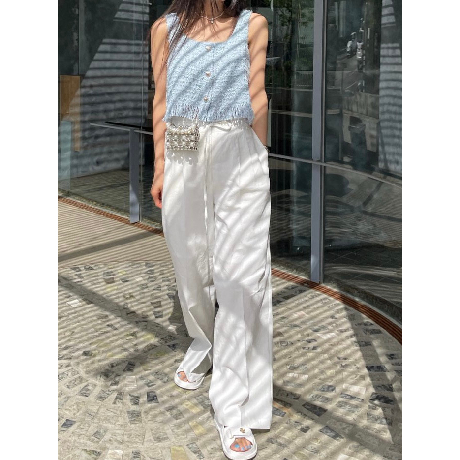 Áo croptop khoét vai dạ tweed phong cách Hàn Quốc ROISE.HN