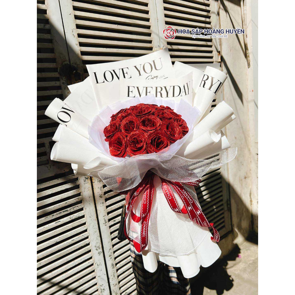 Bó hoa nhũ đỏ 15 bông  | Hoa Hoàng Huyền