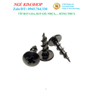 Vít bắt loa m4 x l răng thưa mạ đen