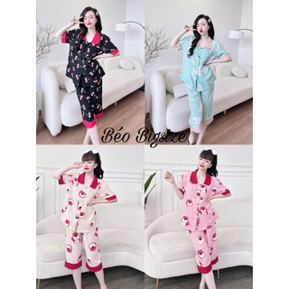 Đồ bộ pyjama bigsize -béo bigsize tnqd 50-100kg pyjama bigsize cao cấp mặc nhà đẹp,chất satin lụa