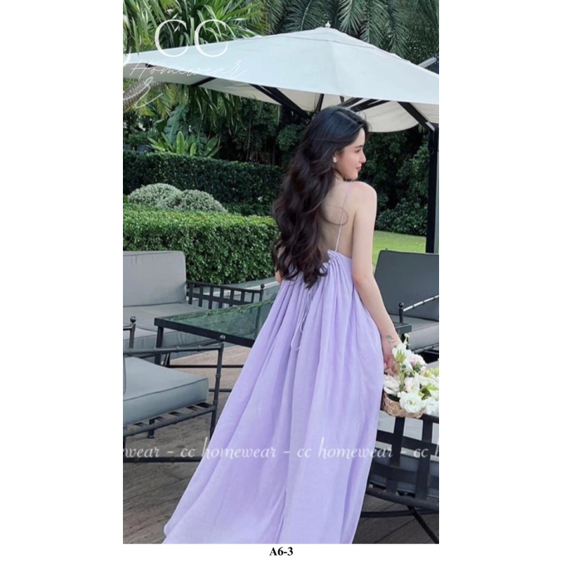 Váy yếm hở lưng rút dây A6 hàng hiệu CC HOMEWEAR