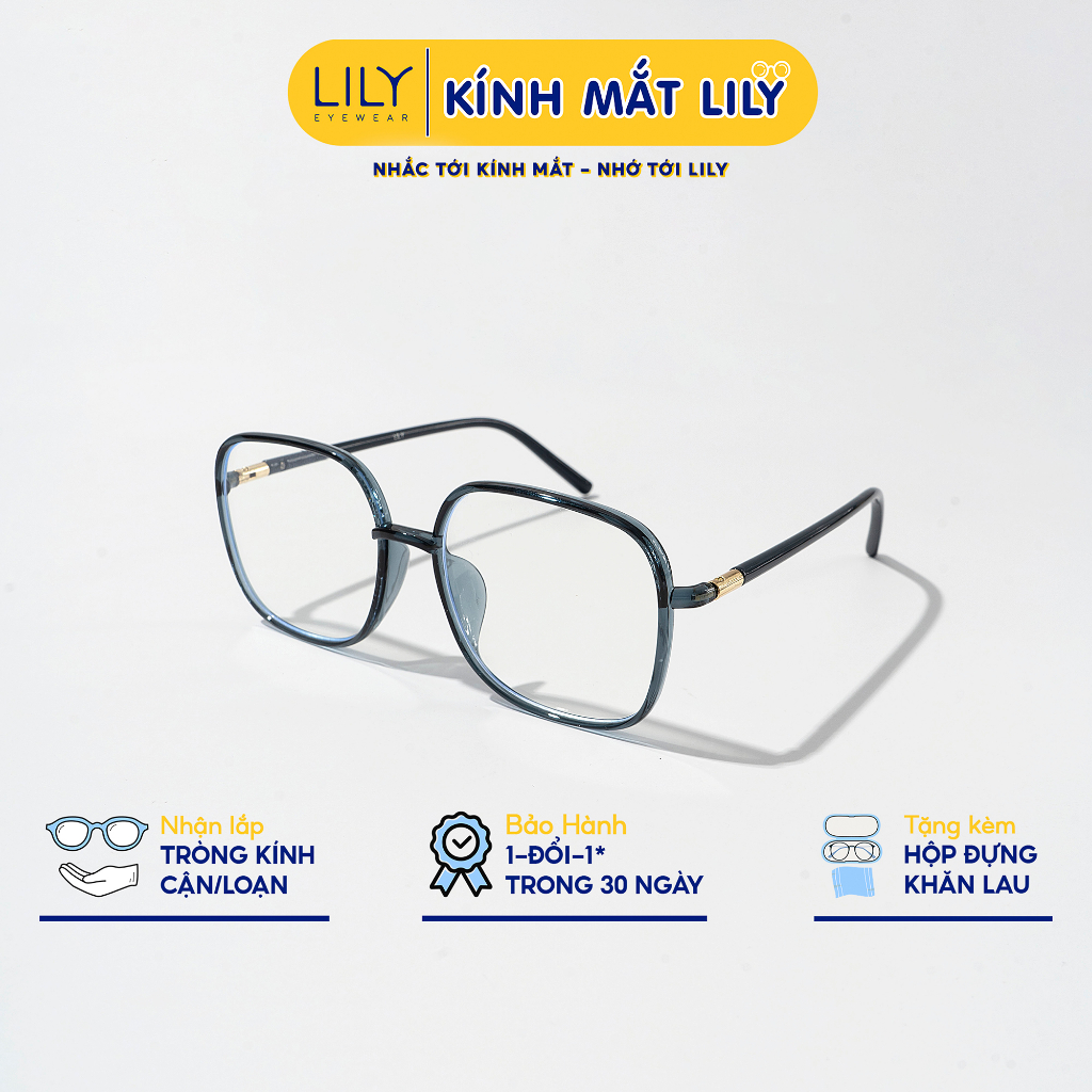 Kính cận mắt vuông LILYEYEWEAR thời trang nam nữ càng nhẹ nhàng thanh mảnh phong cách 3122