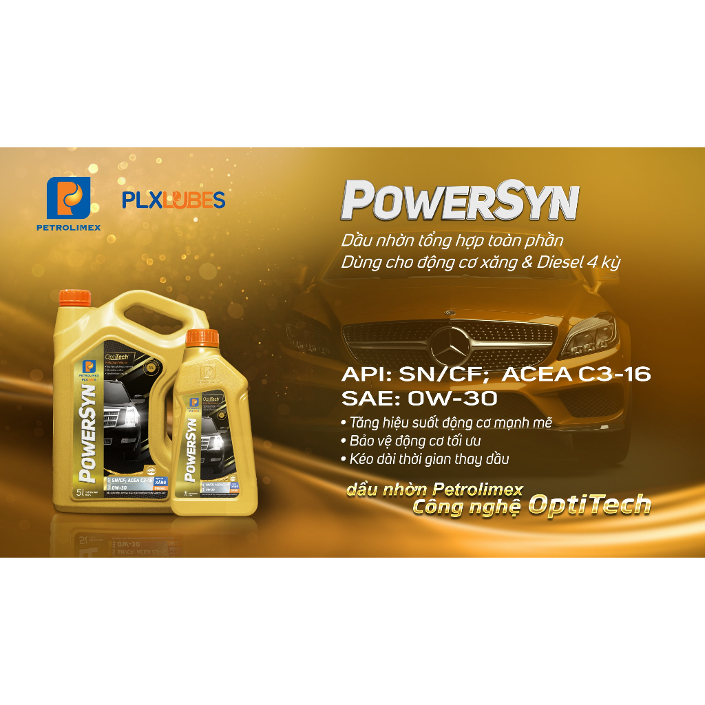 Nhớt xe ô tô PETROLIMEX PLC POWERSYN 0W30 SN/CF