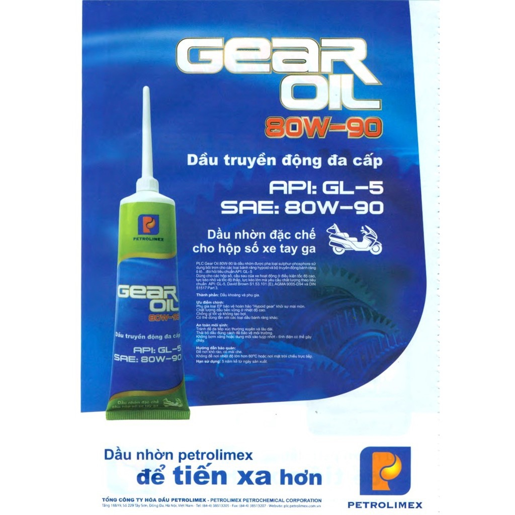 Nhớt láp Petrolimex PLC Gear Oil 80W90  - Chính hãng