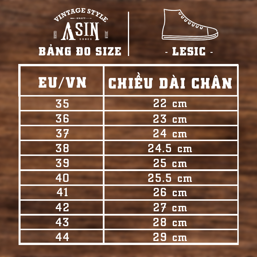 Kraft Shoes- Asin LESIC - Giày vải phối da cao cấp - Đậm Gu Vintage
