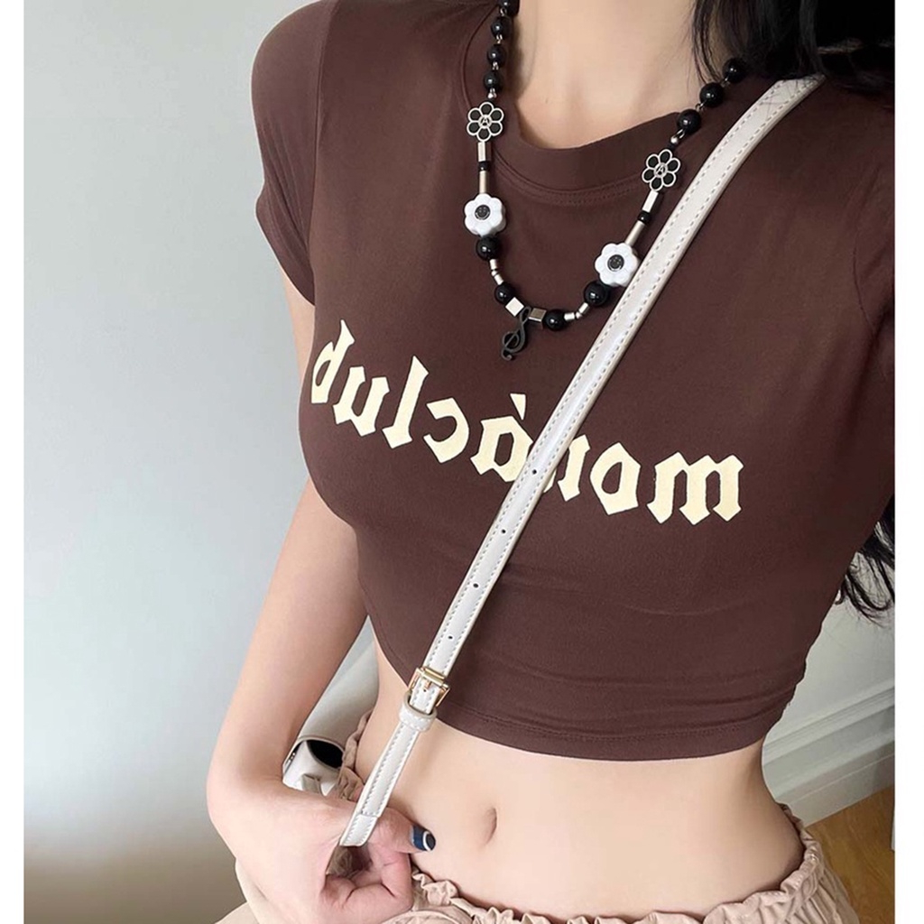 Áo Croptop Bozip In Chữ M.Club ngắn tay cá tính BIGOMALL