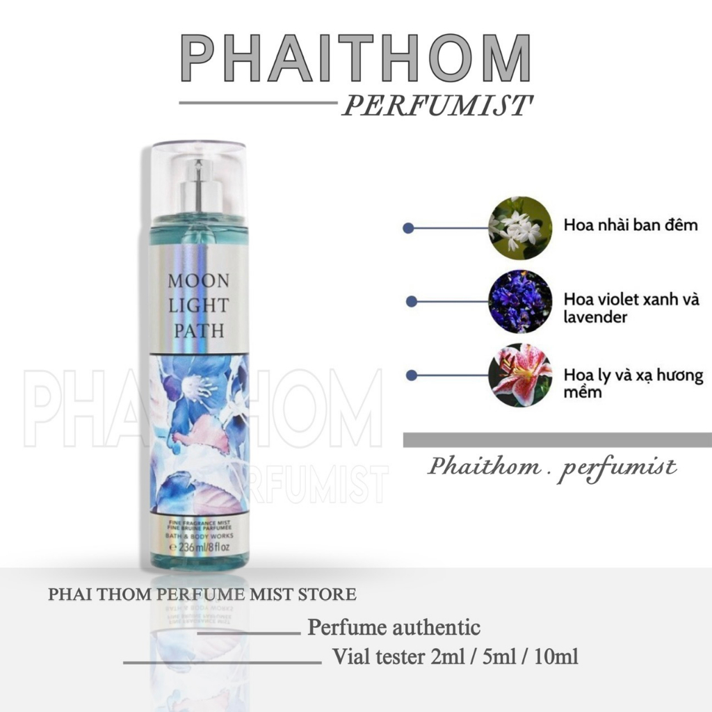 🌟 𝐏𝐇𝐀𝐈𝐓𝐇𝐎𝐌 🌟 Xịt toàn thân Body Mist Bath & Body Works - Moonlight Path 🌟