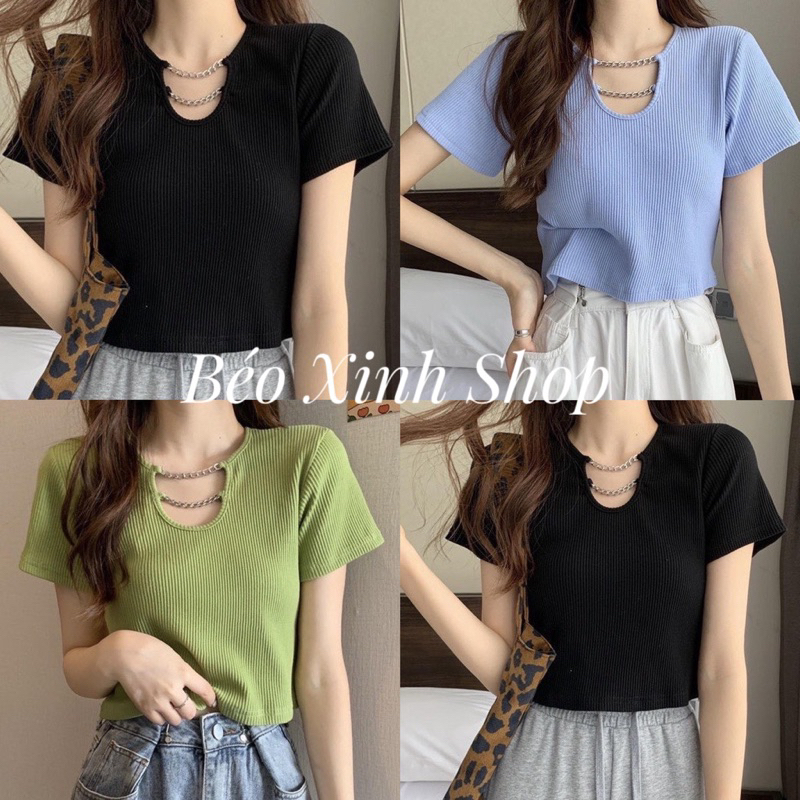 Thời Trang Bigsize Áo Thun Gân Tăm 50 - 100Kg Dễ Thương