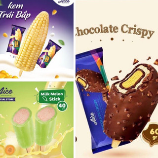 Thùng kem Aice mix bắp-lưới-sô giòn 40 cây tặng 4
