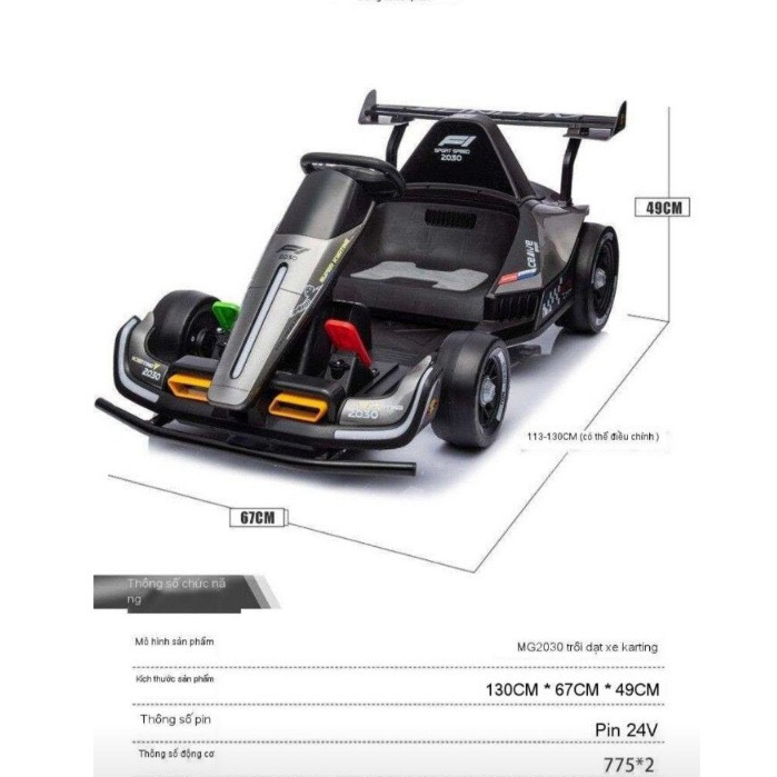 Ô tô điện trẻ em Baby_kid siêu xe thể thao F1 Drift Car Ăc quy lớn 24V - 2 động cơ lớn tải trọng 100kg