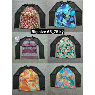 { Big Size} 10 Mẫu áo bơi nữ tay dài sẵn lót ngực big size 65 đến 75 ký mix với các mẫu quần bơi lẻ