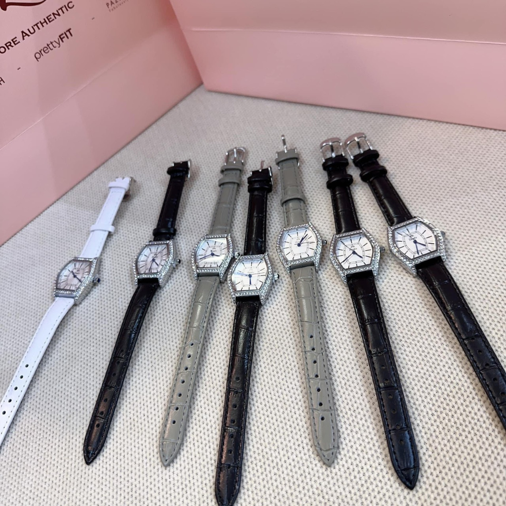 Đồng hồ đeo tay nữ D0.U.LZ mặt bầu dục kim dây da sang chảnh thời trang