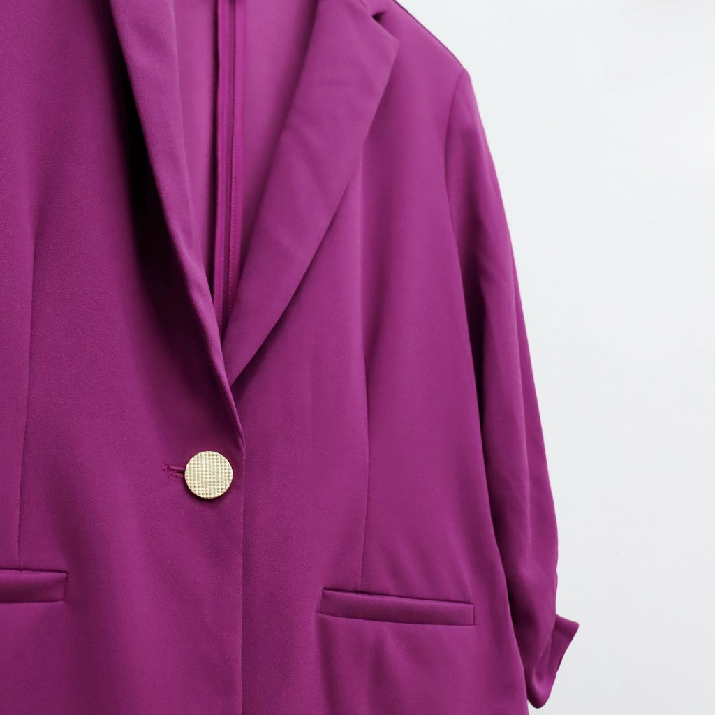 C2637- Áo khoác vest New York tay nhún cài nút kiểu