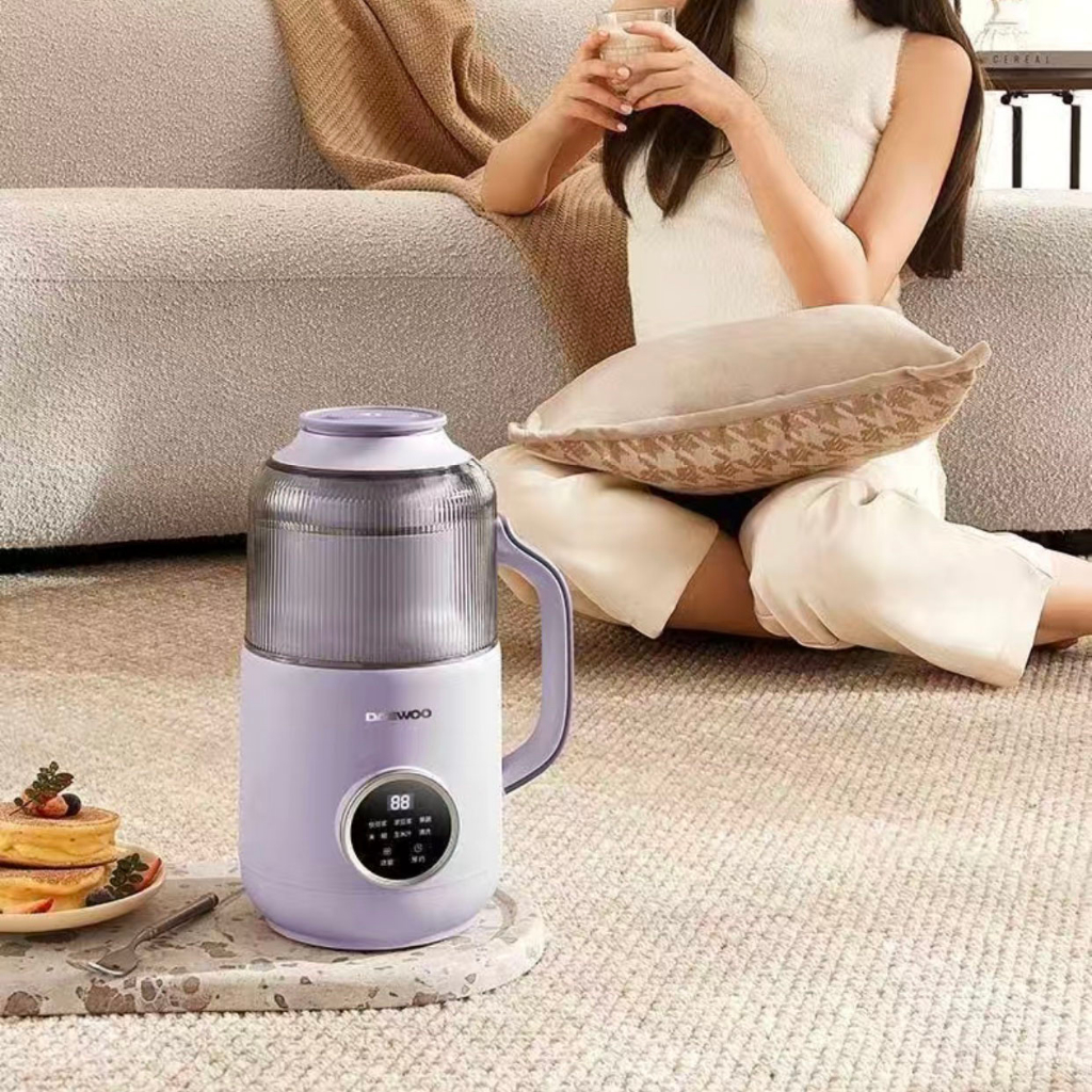 Máy xay nấu làm sữa hạt chống ồn mini DAEWOO DY-SM03 màu trắng tím vàng ,công suất 600W bảo hành 12 tháng