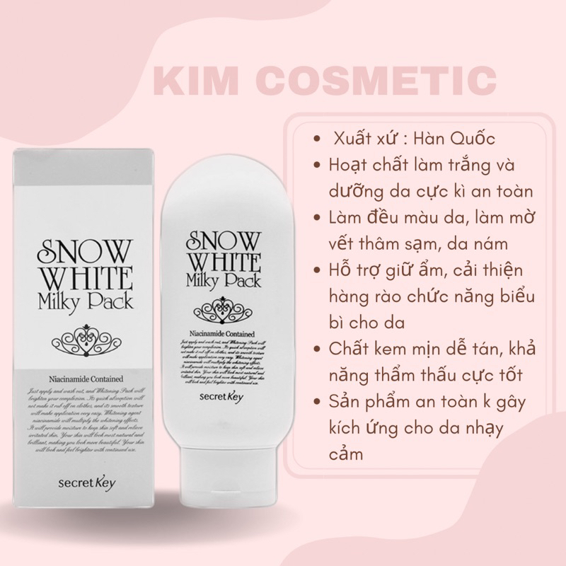 Kem Dưỡng Trắng Toàn Thân Snow White Milky Pack 200g