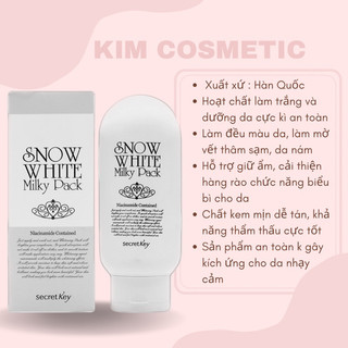 Kem dưỡng trắng toàn thân snow white milky pack 200g