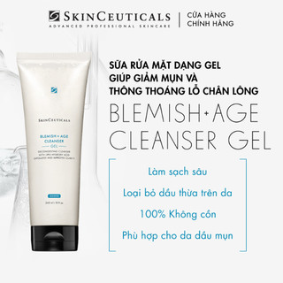 [Mã COSLUX10 giảm 120K] Skinceuticals Blemish + Age Cleanser Gel giúp giảm mụn và thông thoáng lỗ chân lông 240ml