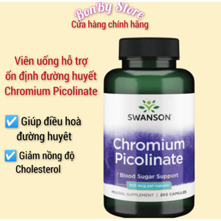 Viên uống hỗ trợ ổn định đường huyết Chromium 200mcg Swanson