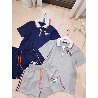 Set thom cổ bẻ khoá trc quần viền sọc 2 mầu