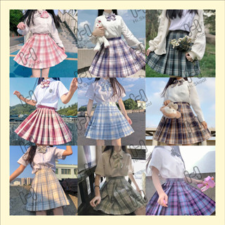Chân váy JK ngắn dáng xòe xếp ly kẻ caro đồng phục nữ sinh Nhật Bản cosplay Hi Skool thời trang học đường TẶNG NƠ