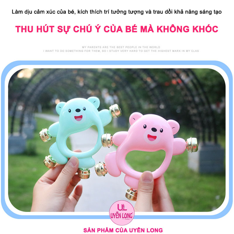 Lục Lạc, Xúc Xắc Có Chuông Cầm Tay Hình Gấu Dễ Thương Cho Bé Sơ Sinh Từ 0-3 Tuổi, Để Em Bé Của Bạn Không Khóc