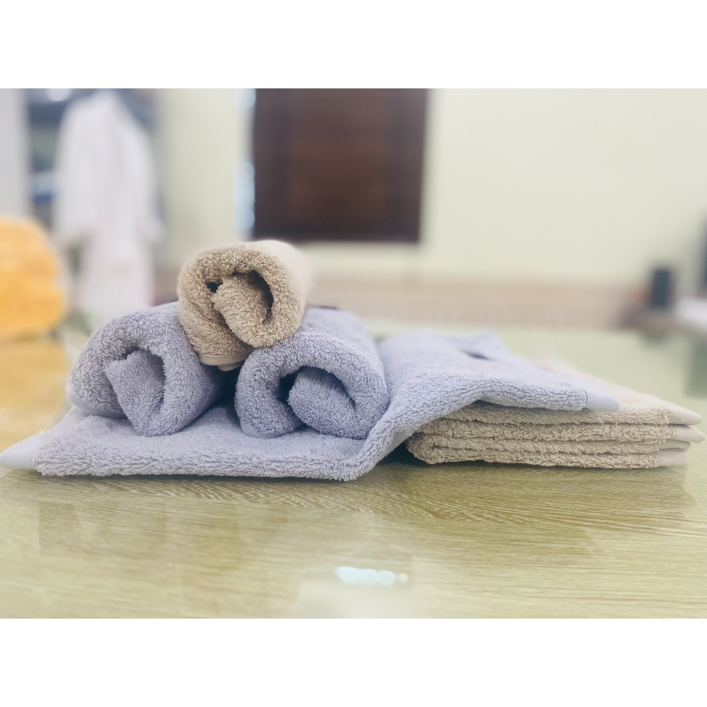 Khăn mặt 34x40cm trọng lượng 90g 100% cotton cao cấp sợi chải kỹ