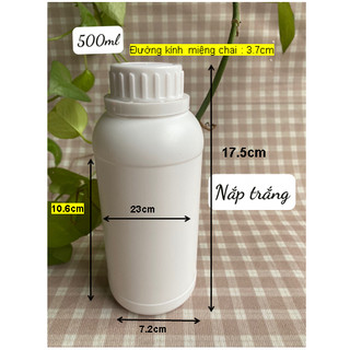 Combo 100 chai chai nhựa hdpe nắp garanti 250ml/500ml thân trắng sữa/thân đen