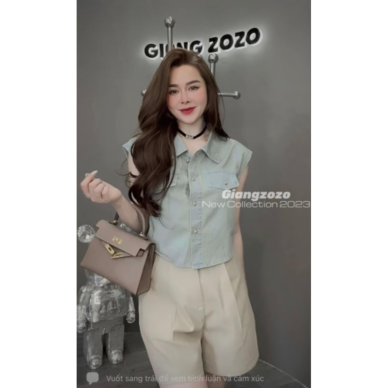 Áo sơmi jeans ngắn hàng QCL1