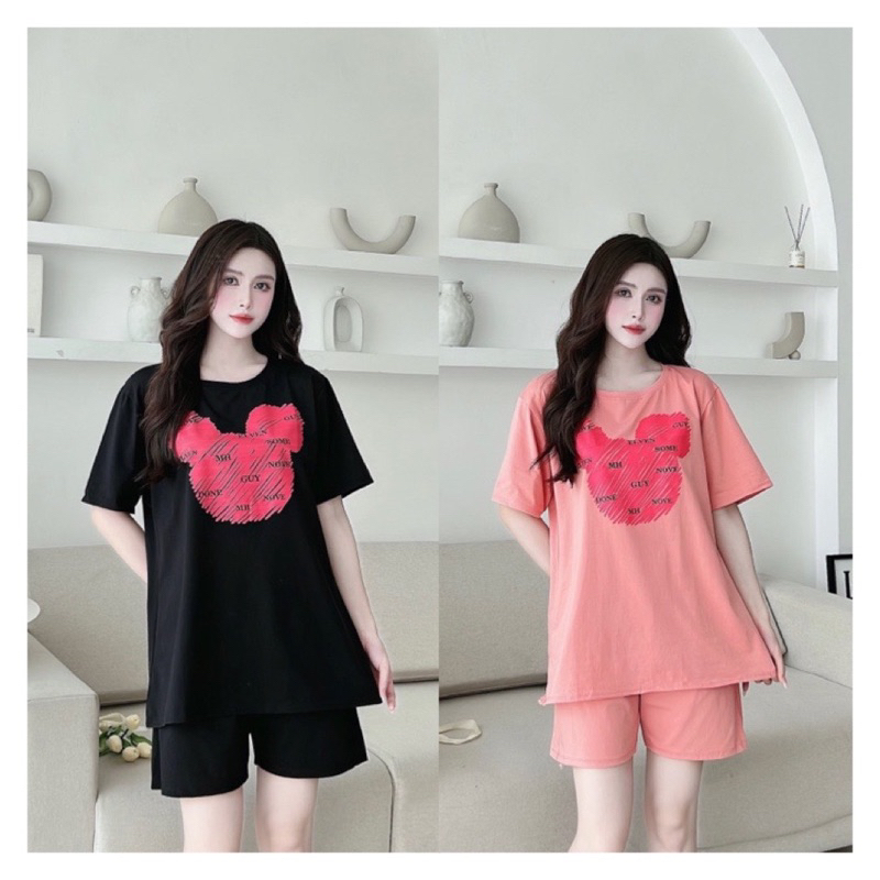 Bộ bầu mặc nhà TK họa tiết siêu xinh dễ thương, chất cotton cao cấp mềm nhẹ mát lịm - BH135