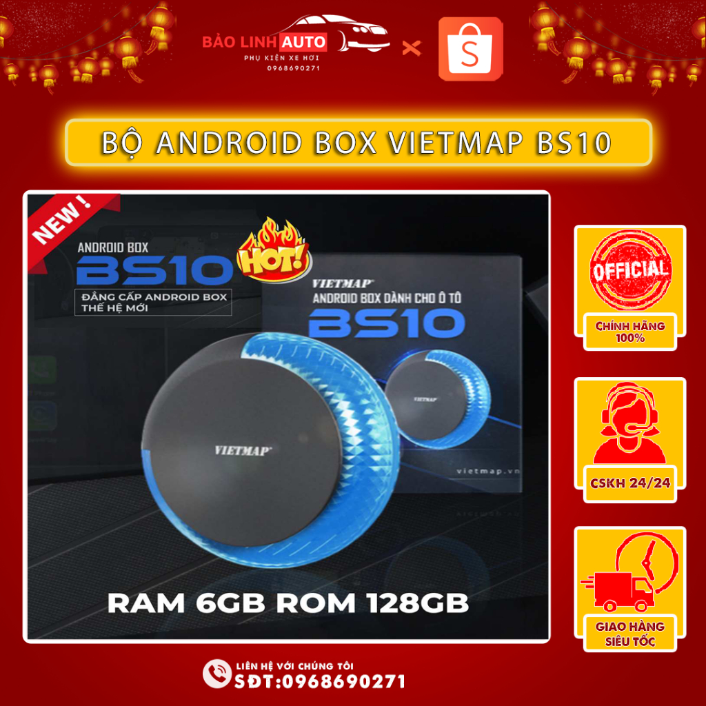 Bộ Android Box Ô Tô Vietmap BS10 Chính Hãng - Vietmap S2, Vietmap Live Mới Nhất